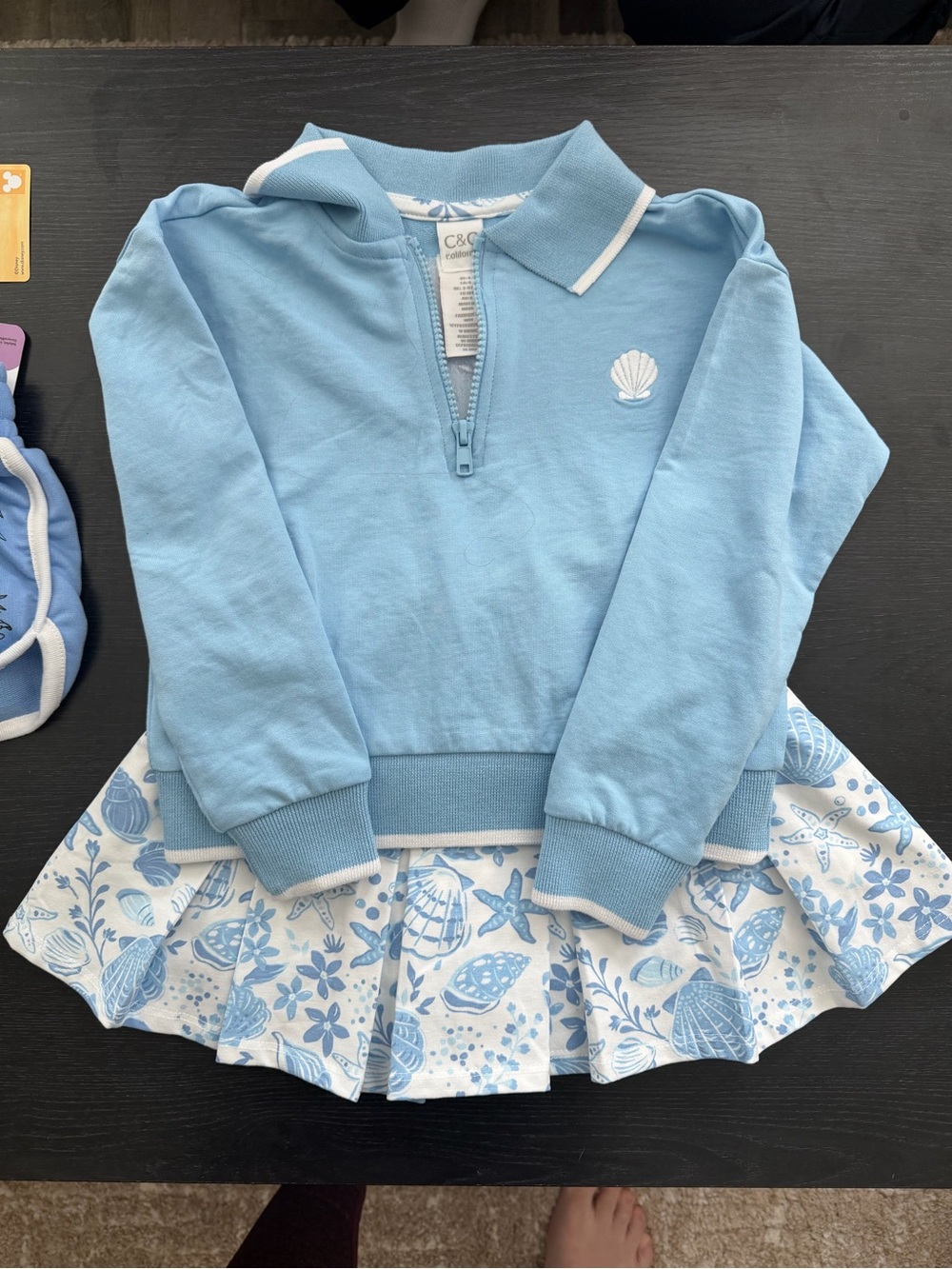 C&C California Light Blue Shell-Embroidered Set